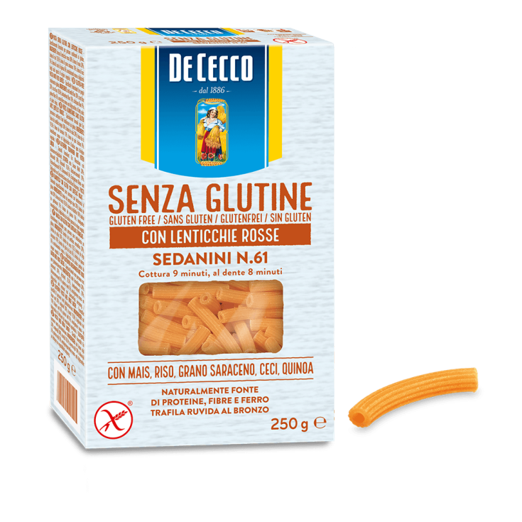 Sedanini n°61 Aux Lentilles Coquilles Sans Gluten De Cecco 250g