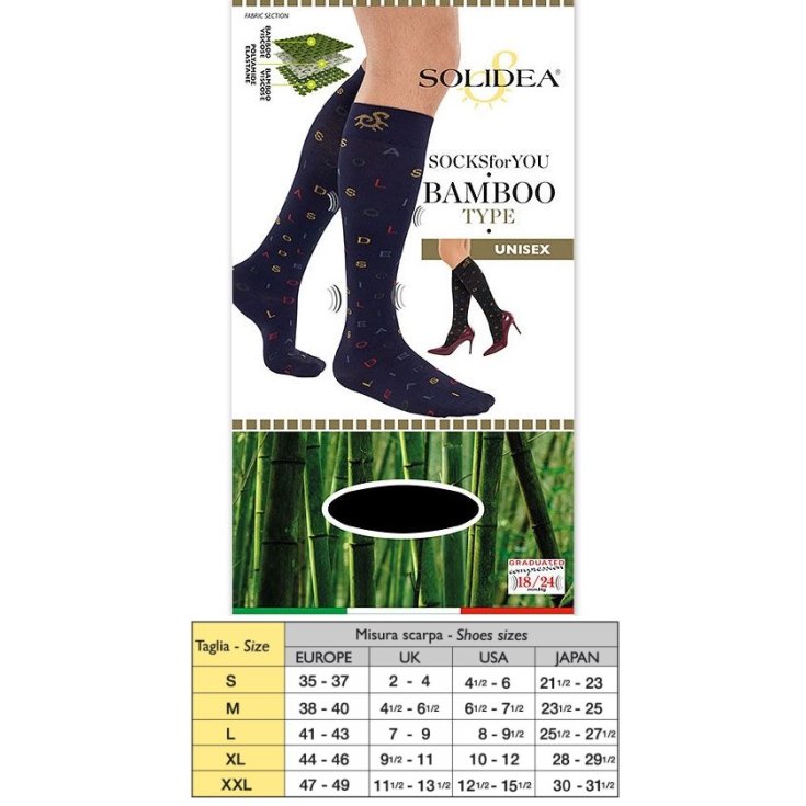 Chaussettes For You Bambou Type Solidea Noir Taille L