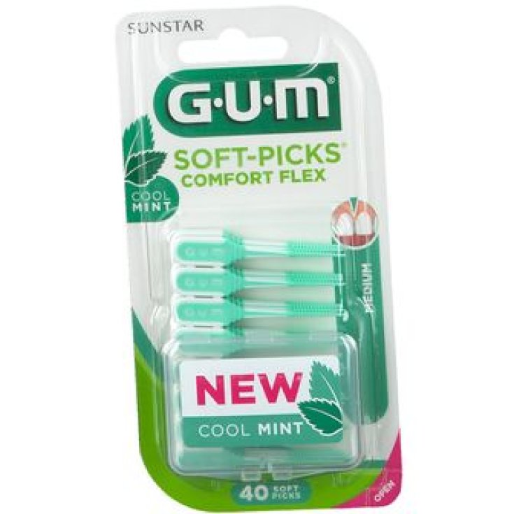 Sunstar Gum Soft Picks Comfort Flex Flex Medium Cool Mint 40 unités