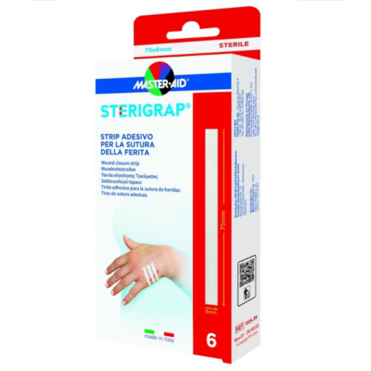 Sterigrap Strip Adhésif Suture Wounds Master • Aid 6 pièces 6x75mm