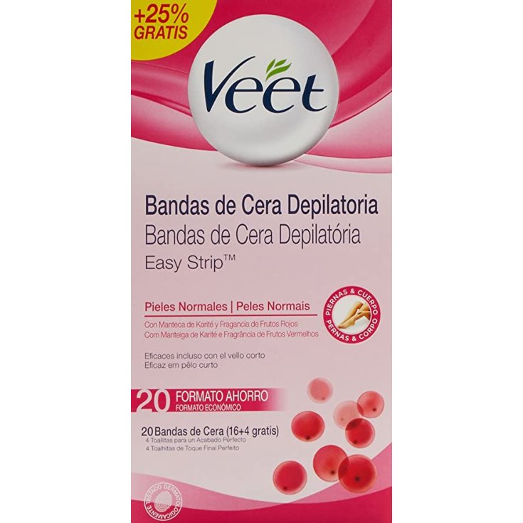 Veet Bandes Épilatoires 16 + 4 Pièces