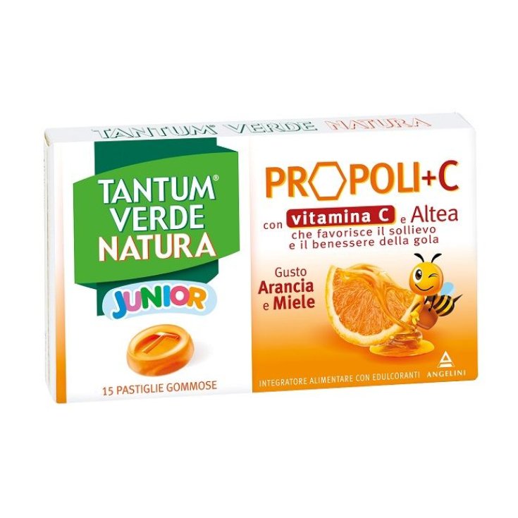 Tantum Verde Natura Junior Propolis + C Angelini 15 Comprimés Gommeux