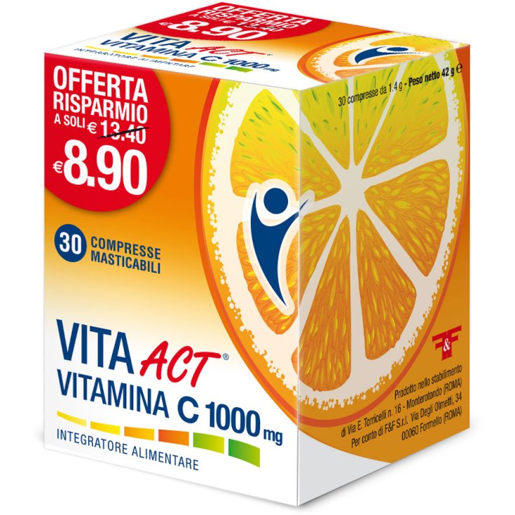 Vita Act Vitamine C 1000mg F&F 30 Comprimés