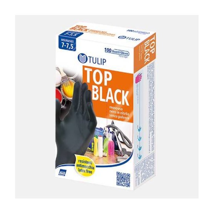 Gants Nitrile Noir Taille L Tulipe 100 Pièces
