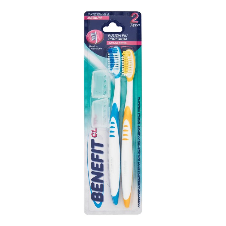 Brosse à dents Medium Benefit 2 pièces