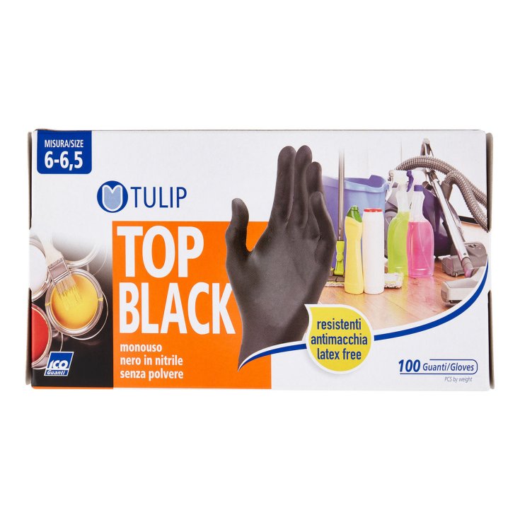 Gants Nitrile Noir Taille S Tulipe 100 Pièces