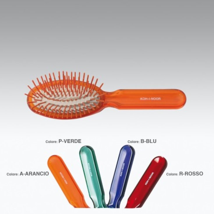 Kooh-I-Noor Petite Brosse Pneumatique Ovale Avec Pointes Cylindriques En Plastique Couleur Orange COD 7109A