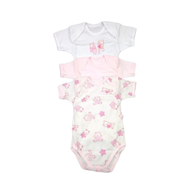 Tri pack sous-vêtement bébé fille demi manche Pastel BY3432T-R 3 m