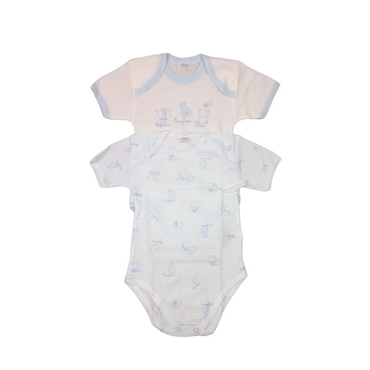 Lot de 2 sous-vêtements bébé garçon body demi manche Ellepi AF4425-C 6 m