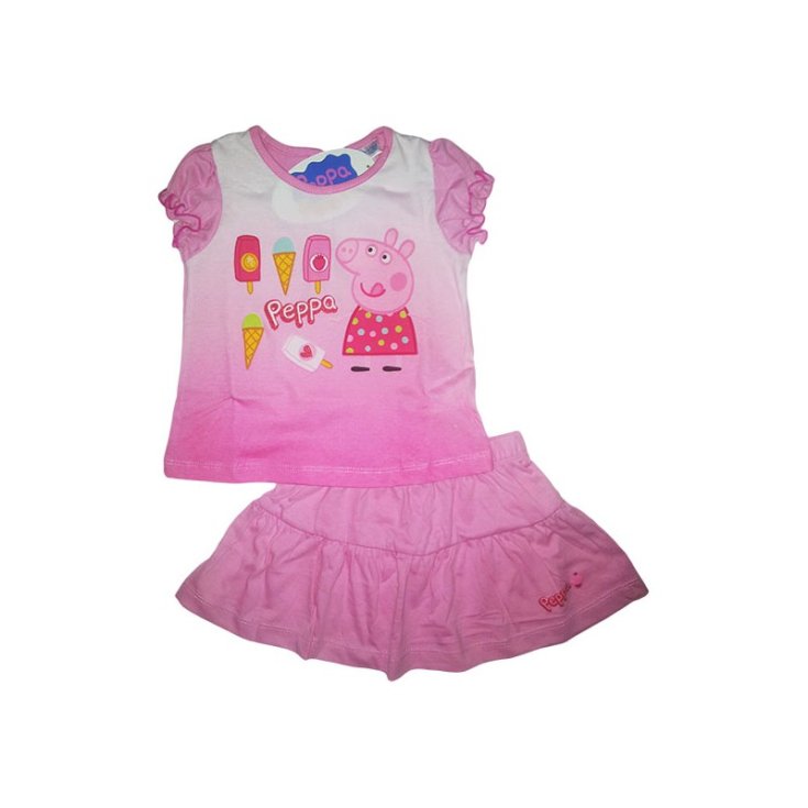 Ensemble jupe t-shirt bébé fille Peppa Pig rose 30 m