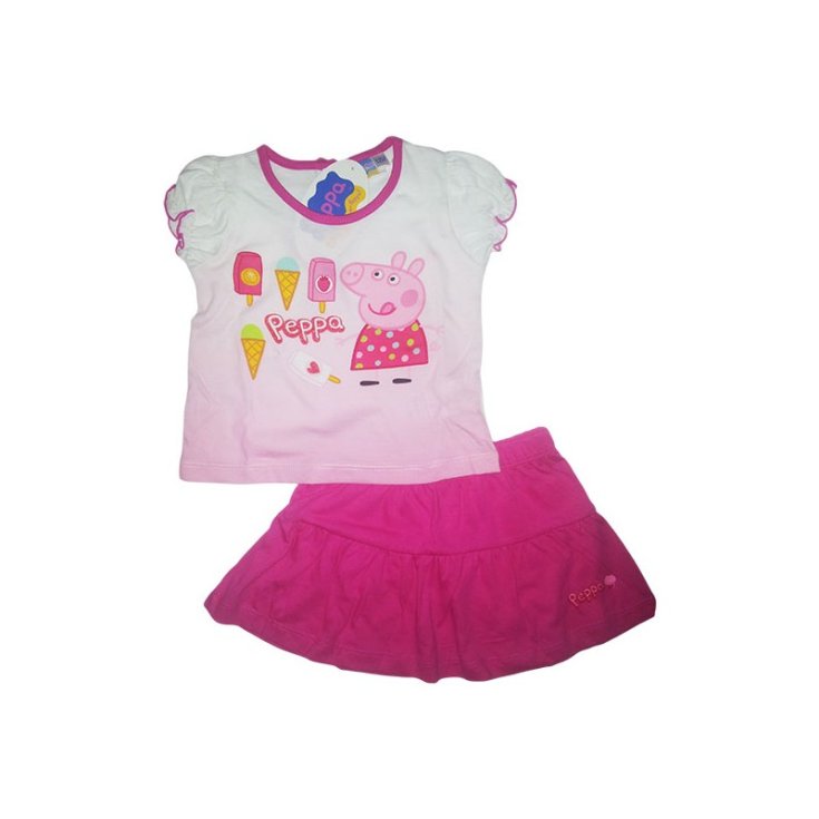 Ensemble t-shirt et jupe pour nouveau-né Peppa Pig fuchsia 24 m