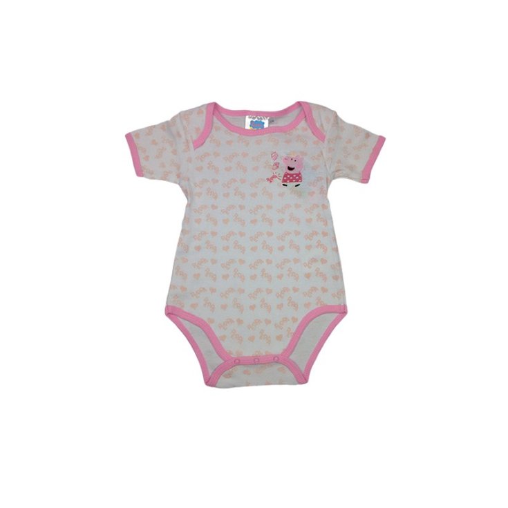 Body sous-vêtements bébé fille rose Peppa Pig demi-manche 6 m