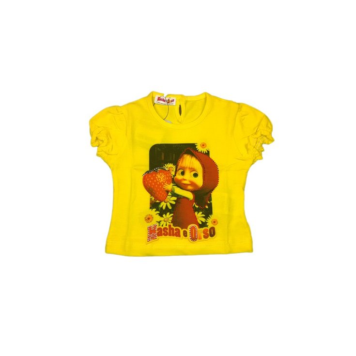 Tee-shirt t-shirt macha et ours jaune 12 m bébé fille