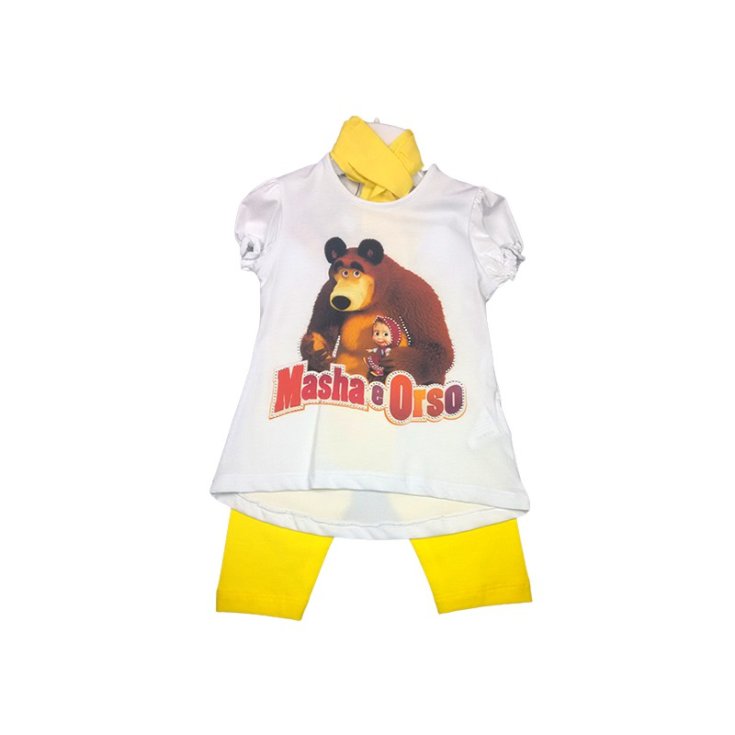 Ensemble t-shirt legging bébé fille jaune 36 m Macha et l'ours