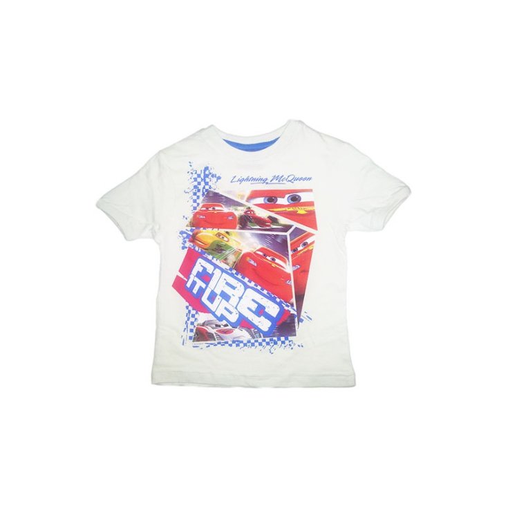 Tee-shirt t-shirt bébé garçon Disney Cars blanc 6A