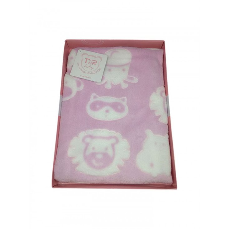 Housse de couverture polaire T&R berceau berceau bébé fille crème rose TU