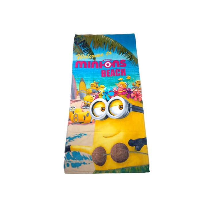 Drap de plage bébé fille éponge Minions TU