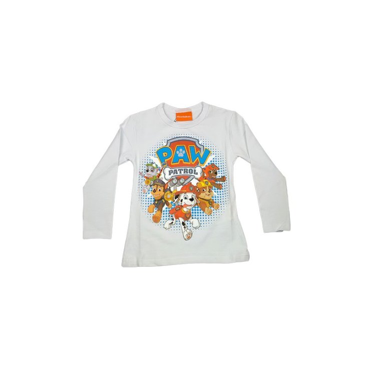T-shirt tricot coton biélastique bébé garçon Paw Patrol blanc 4A