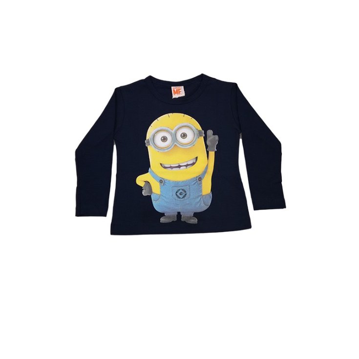 T-shirt tricot coton biélastique bébé garçon Minions bleu 4A