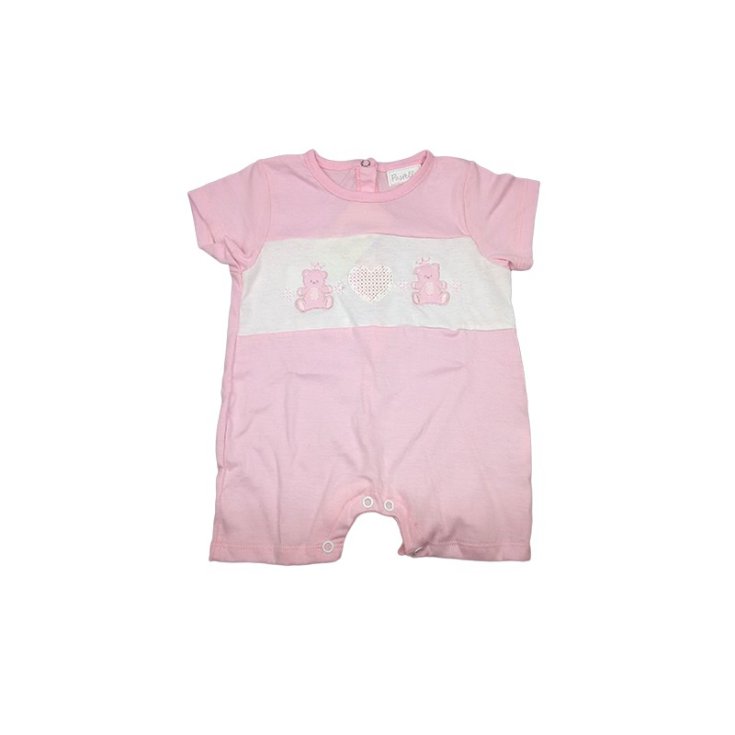 Barboteuse bébé fille manches mi-longues Rose pastel 6 - 9 m