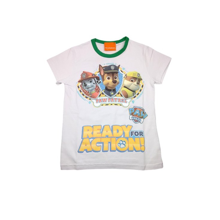 T-shirt tricot coton biélastique bébé garçon Paw Patrol blanc 2A