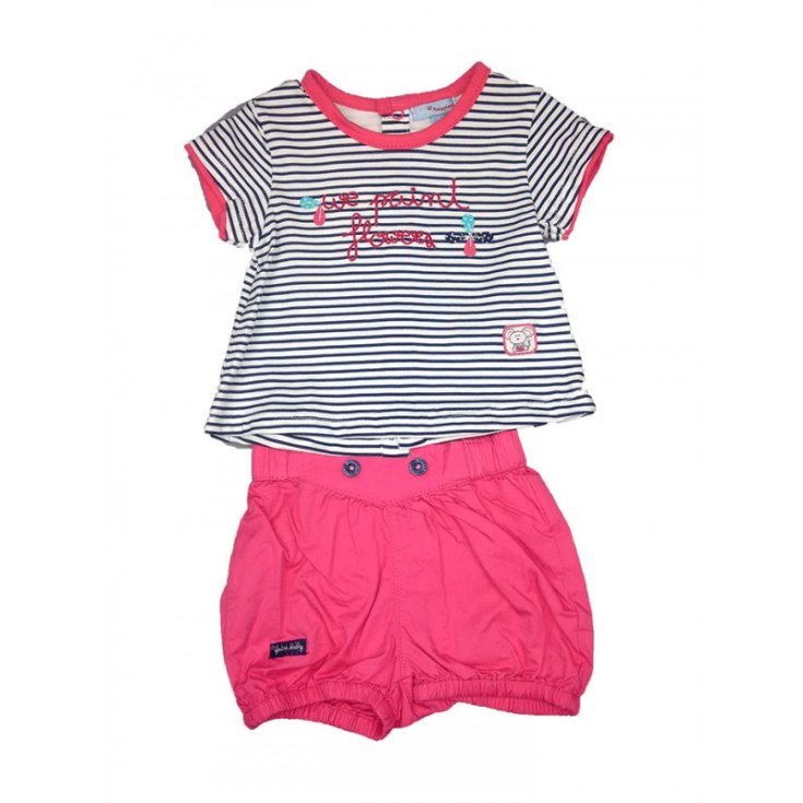 Ensemble 2pcs tee-shirt manches courtes pour nouveau-né fille Yatsi fuchsia 6 m