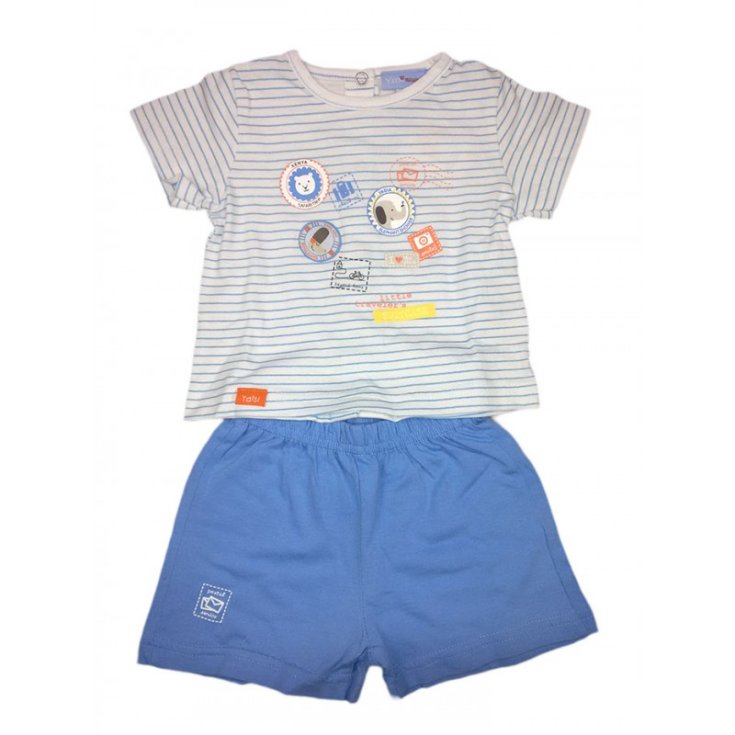 Lot de 2 t-shirts à manches courtes pour nouveau-né garçon Yatsi blanc ciel 3 m