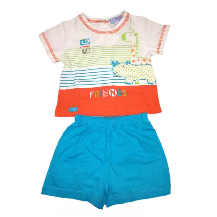 Lot de 2 shorts en jersey à manches courtes pour nouveau-né garçon Yatsi blanc bleu 3 m