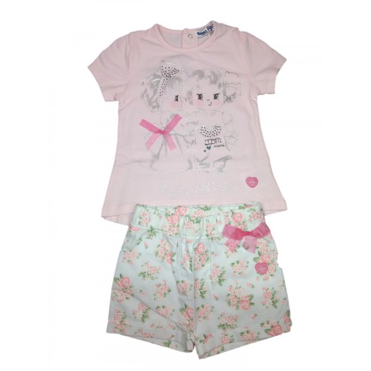Ensemble 2pcs chemise à manches courtes pour nouveau-né fille TdM mini rose 3 - 6 m
