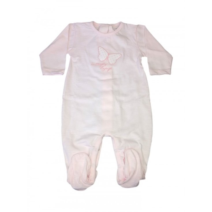 Grenouillère bébé fille en coton rose Rapife 6 m