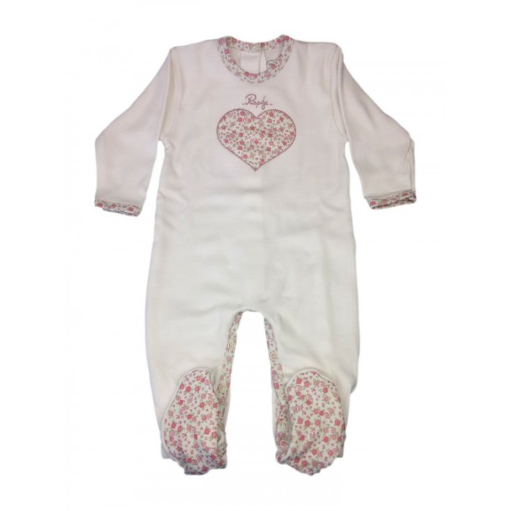 Barboteuse coton bébé fille Rapife blanc fantaisie 6 m