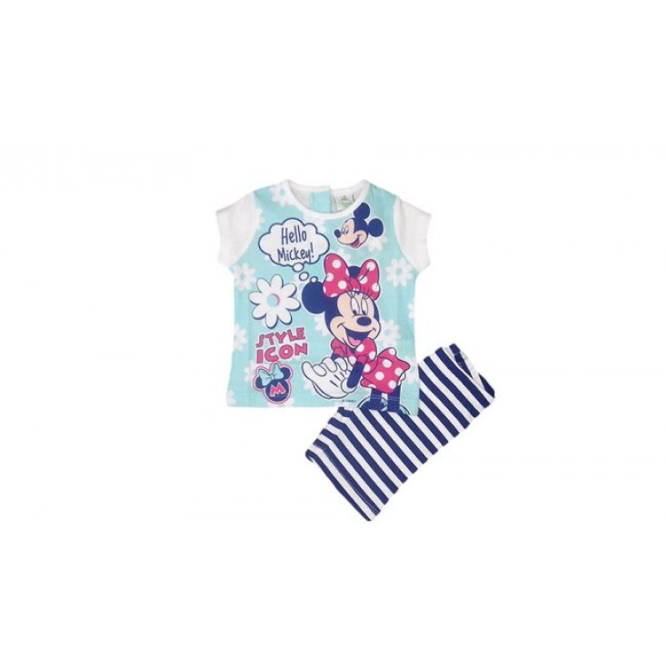 Lot complet 2pcs coton bébé fille Disney baby Minnie blanc bleu 6 - 9 mois