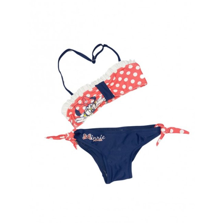 Maillot de bain 2 pièces fille Disney Minnie rouge bleu 5A