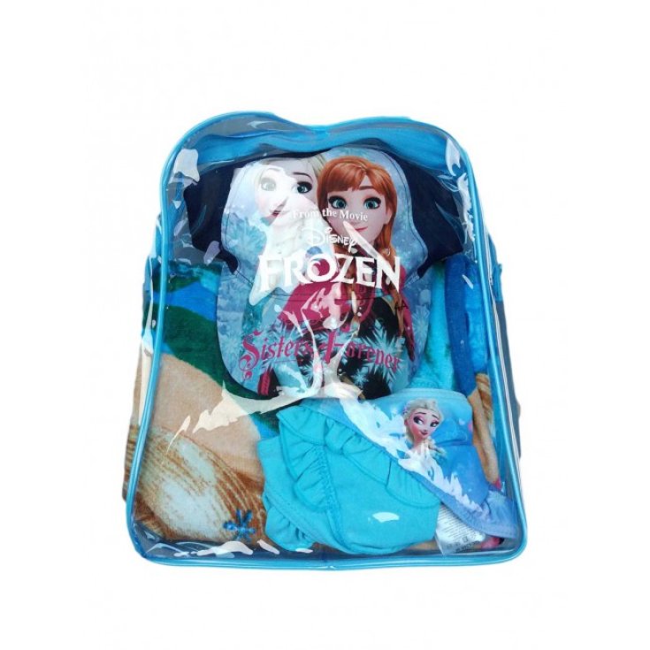 Ensemble de plage, sac à dos, serviette, bonnet, maillot de bain, slip, maillot de bain, bébé fille, Disney Frozen, turquoise 4A