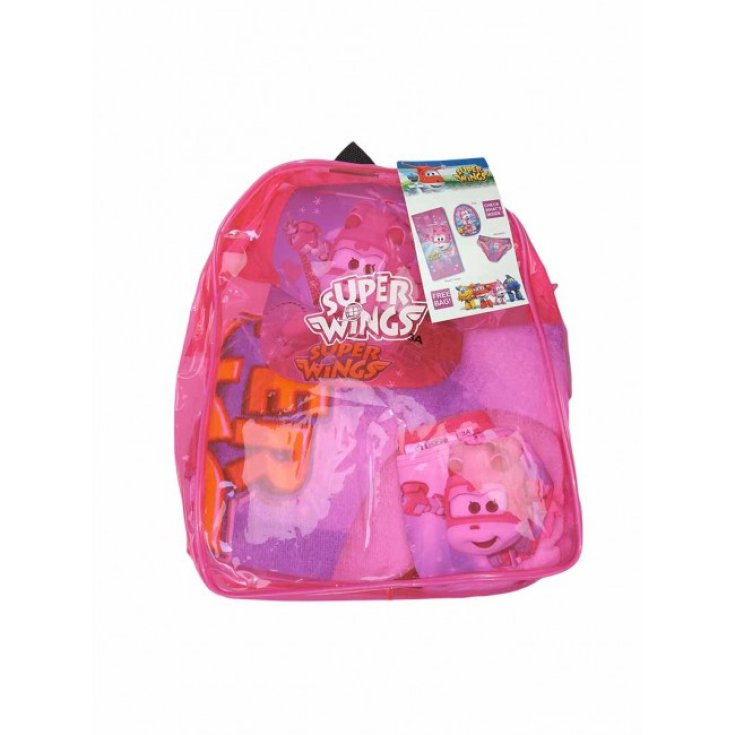 Sea set sac à dos serviette chapeau costume slip maillot de bain pour fille Super Wings fuchsia 4A