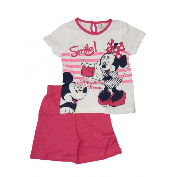 Pyjama tricot t-shirt short nouveau-né Disney bébé Minnie fuchsia 24 m