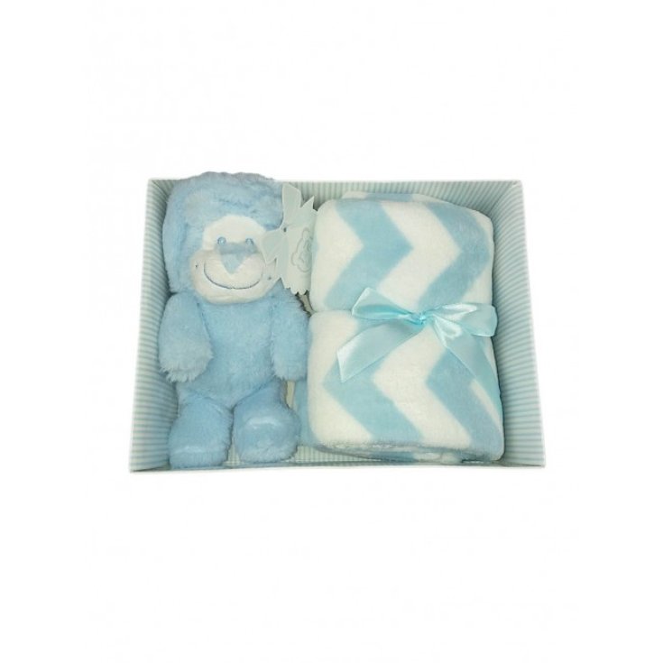 Ensemble 2 pièces boîte-cadeau couverture couverture berceau lignes de landau avec peluche bébé nouveau-né T & R ciel TU