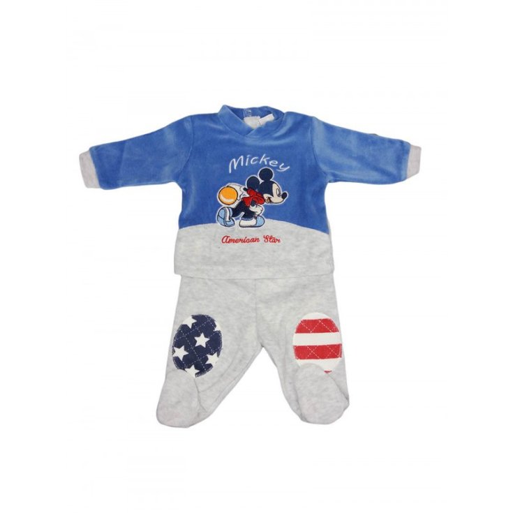 Lot complet 2pcs chenille bébé garçon Disney bébé Mickey gris bluette 3 m