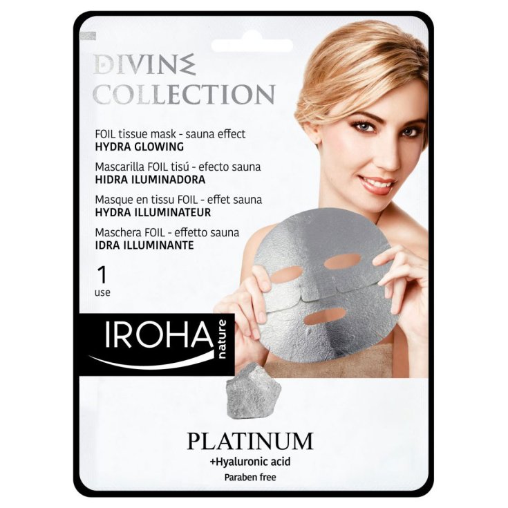 Iroha Nature Platinum Sauna Effect Foil Mask Illuminate 1 Utilisations