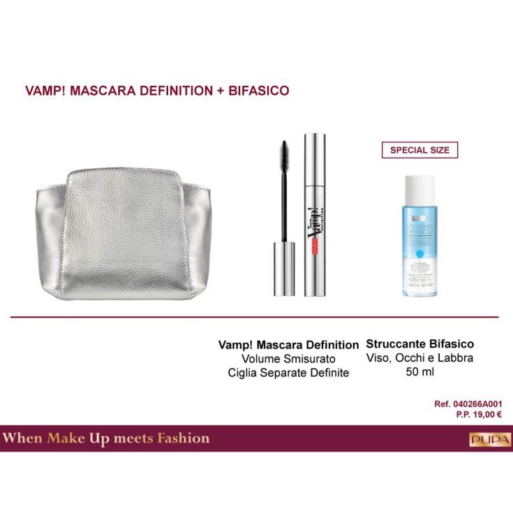 Coffret 2018 Pupa Kit Vamp ! Mascara Définition & Miroitement Biphasique Réf.0747