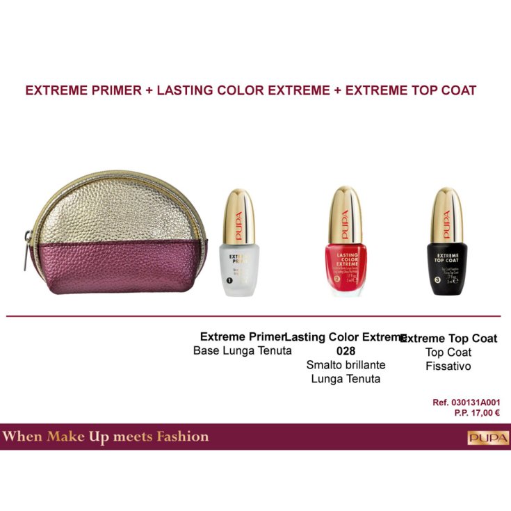 Coffret 2018 Pupa Kit Lasting Color Extreme & Primer & Top Coat Gel Réf 0839