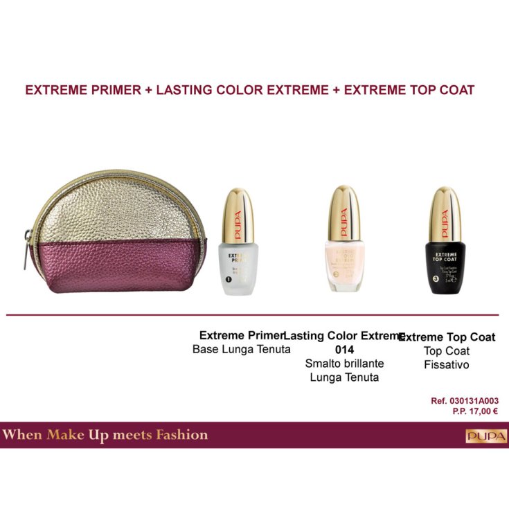 Coffret 2018 Pupa Kit Lasting Color Extreme & Primer & Top Coat Gel Réf 0853