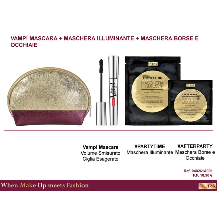 Coffret 2018 Pupa Kit Vamp ! Mascara & Masque Illuminateur & Masques Sacs et Cernes Réf.0686