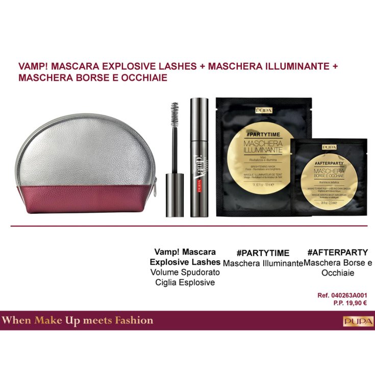 Coffret 2018 Pupa Kit Vamp ! Mascara Explosif & Masque Illuminateur & Sacs Masques et Cernes Réf.0686