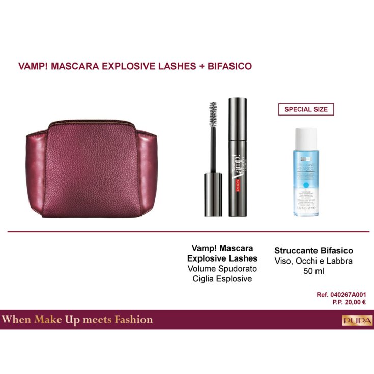 Coffret 2018 Pupa Kit Vamp ! Mascara Explosif & Miroitement Biphasique Réf.0754
