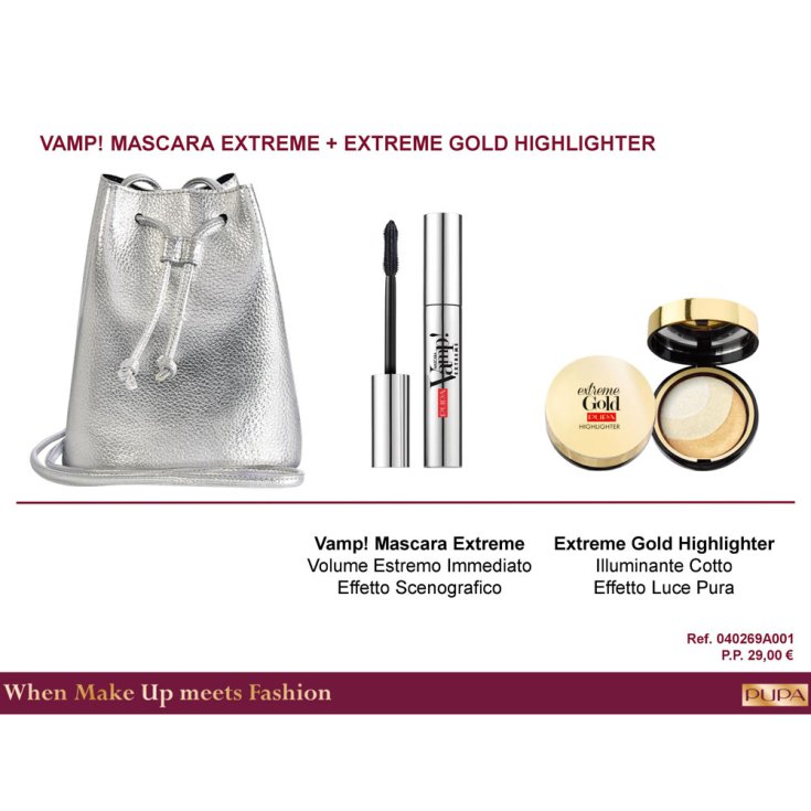 Coffret Pupa Kit Vamp 2018 ! Mascara illuminateur Extreme & Extreme Gold Ref.0785
