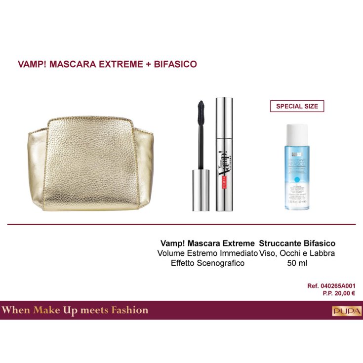 Coffret 2018 Pupa Kit Vamp ! Mascara Extreme & Biphasic Shimmer Réf.0730