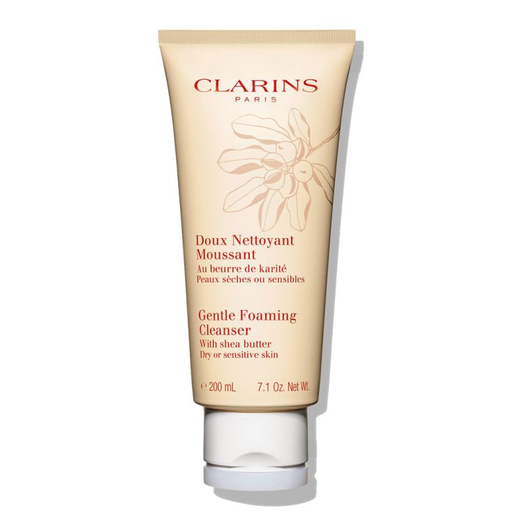 Clarins Doux Nettoyant Moussant Nettoyant Moussant Délicat au Beurre de Karité 200 ml pour peaux sèches ou sensibles