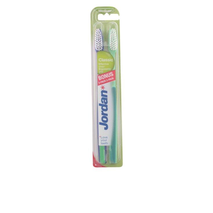 Jordan Classic Brosse à Dents Medium 2 Unités