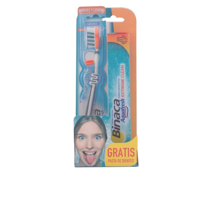 Binaca Extreme Clean Set de 2 brosses à dents moyennes